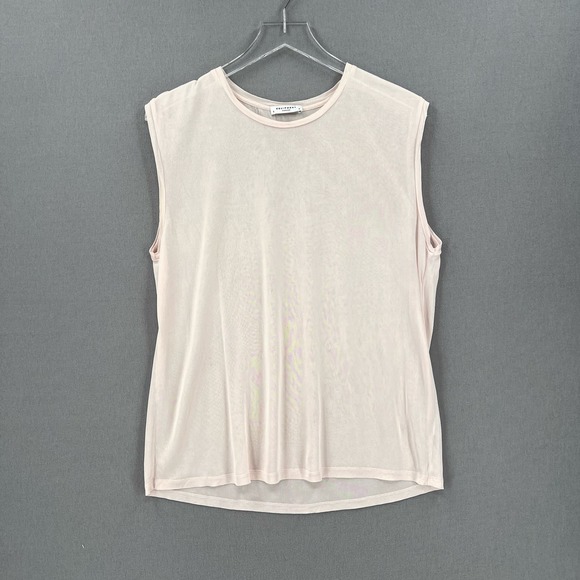 EQUIPEMENT Shirt Womens Small Light Pink Sheer Drapey Crew Neck Muscle tee Tank - Picture 1 of 15